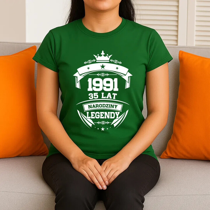 1991 Narodziny legendy 35 lat - damska koszulka na prezent