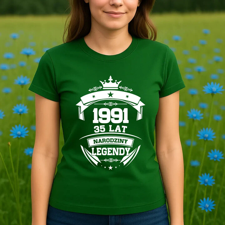 1991 Narodziny legendy 35 lat - damska koszulka na prezent