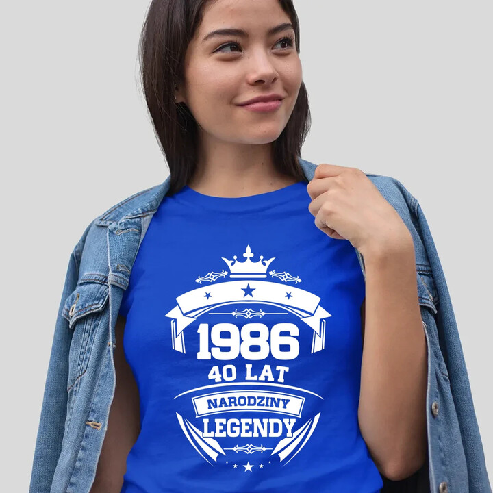 1986 Narodziny legendy 40 lat - damska koszulka na prezent