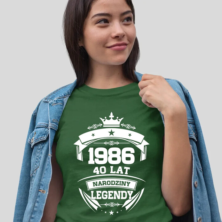 1986 Narodziny legendy 40 lat - damska koszulka na prezent