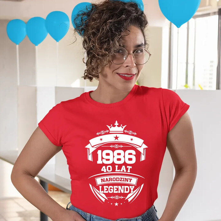 1986 Narodziny legendy 40 lat - damska koszulka na prezent