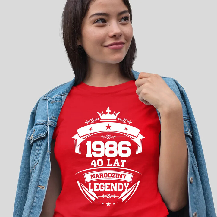 1986 Narodziny legendy 40 lat - damska koszulka na prezent