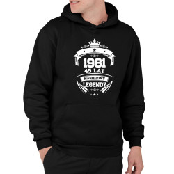 1981 Narodziny legendy 45 lat - męska bluza na prezent