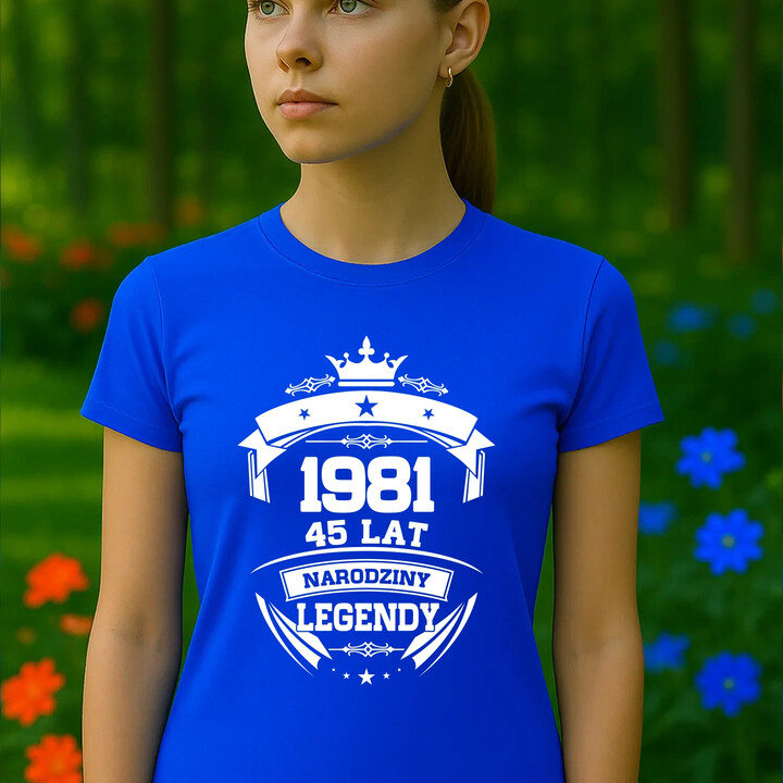 1981 Narodziny legendy 45 lat - damska koszulka na prezent