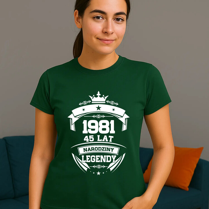 1981 Narodziny legendy 45 lat - damska koszulka na prezent