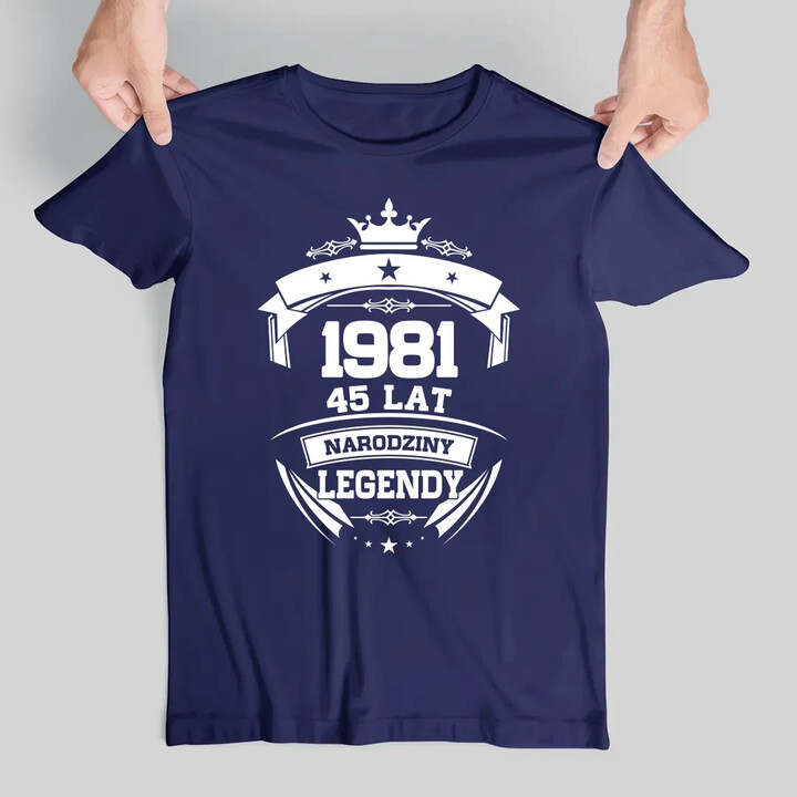 1981 Narodziny legendy 45 lat - męska koszulka na prezent