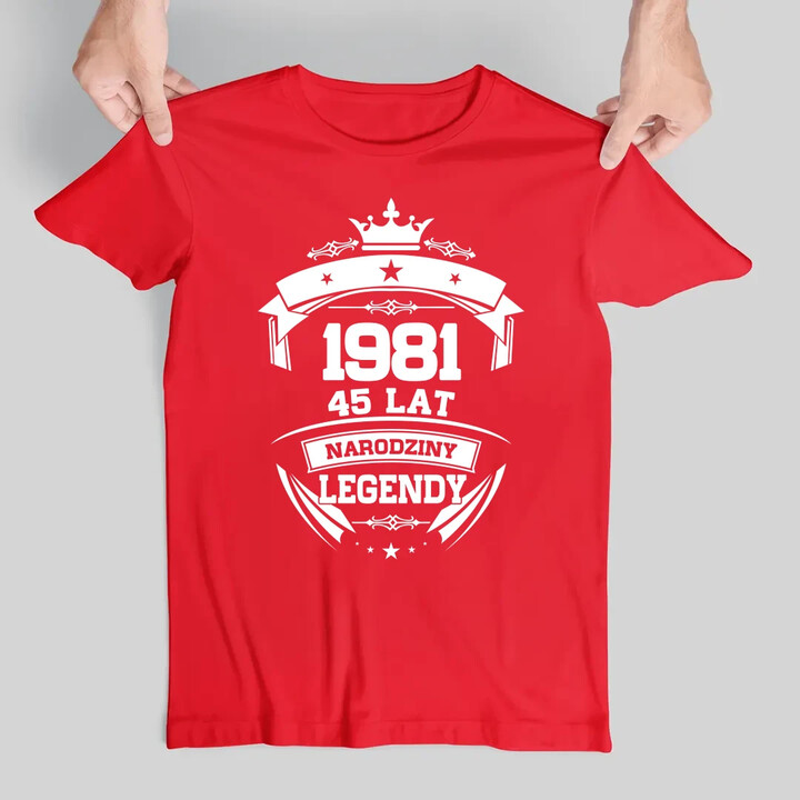 1981 Narodziny legendy 45 lat - męska koszulka na prezent