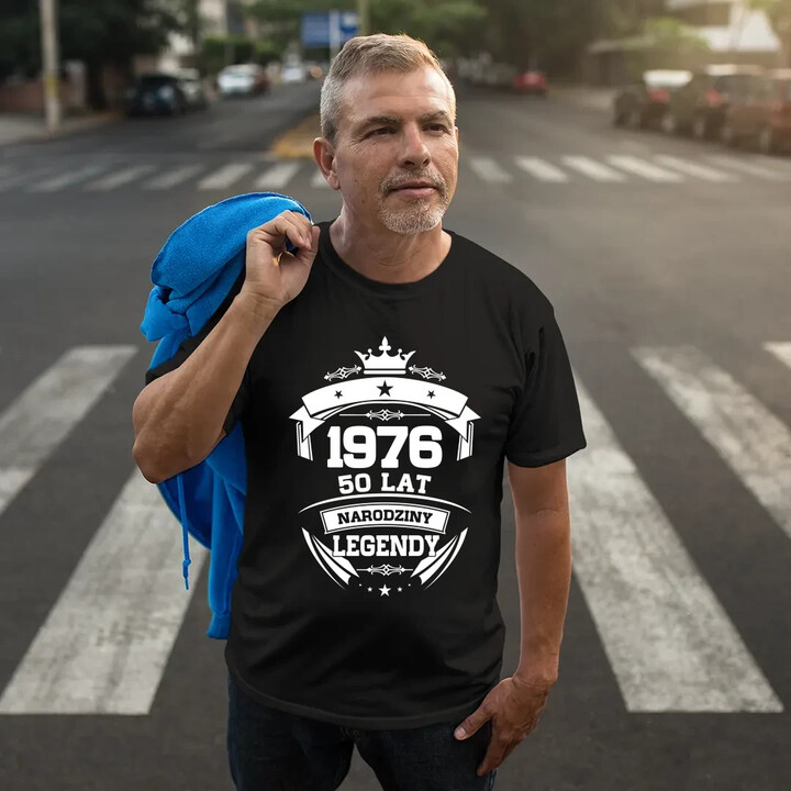 1976 Narodziny legendy 50 lat - męska koszulka na prezent
