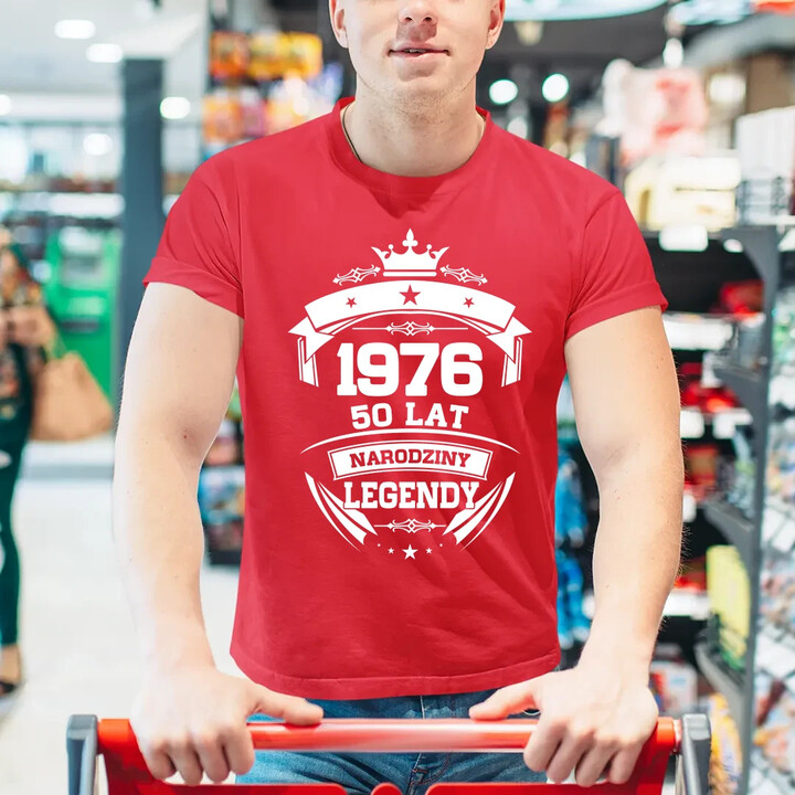 1976 Narodziny legendy 50 lat - męska koszulka na prezent