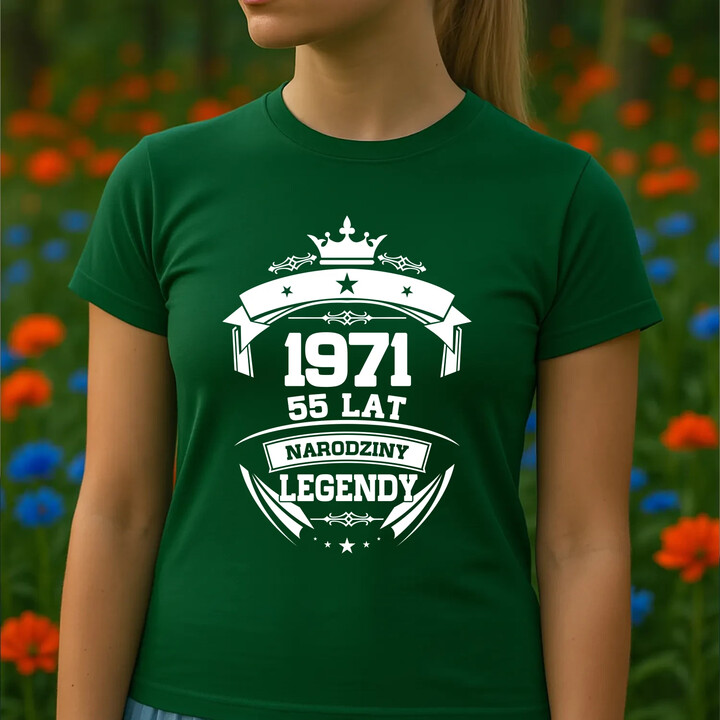 1971 Narodziny legendy 55 lat - damska koszulka na prezent