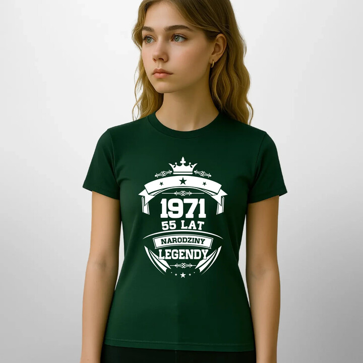1971 Narodziny legendy 55 lat - damska koszulka na prezent