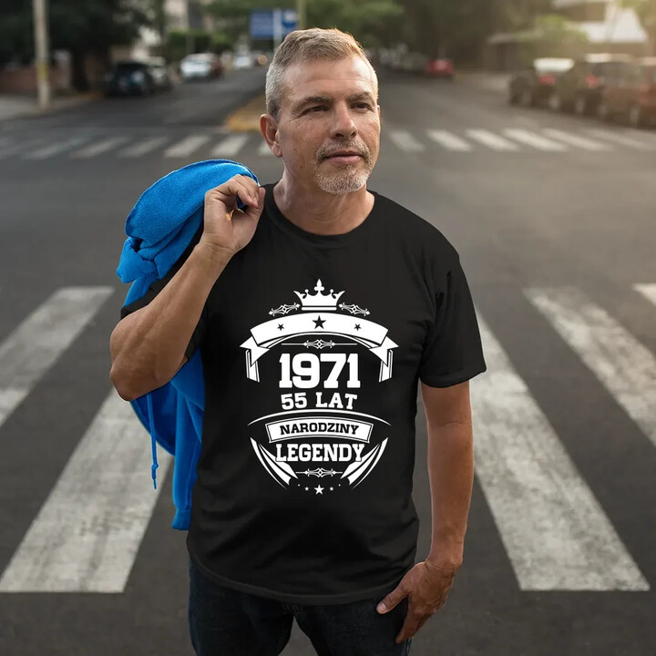 1971 Narodziny legendy 55 lat - męska koszulka na prezent