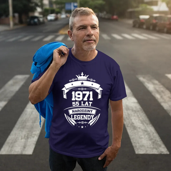 1971 Narodziny legendy 55 lat - męska koszulka na prezent