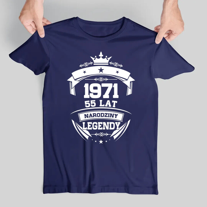 1971 Narodziny legendy 55 lat - męska koszulka na prezent