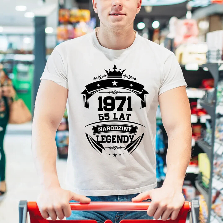 1971 Narodziny legendy 55 lat - męska koszulka na prezent