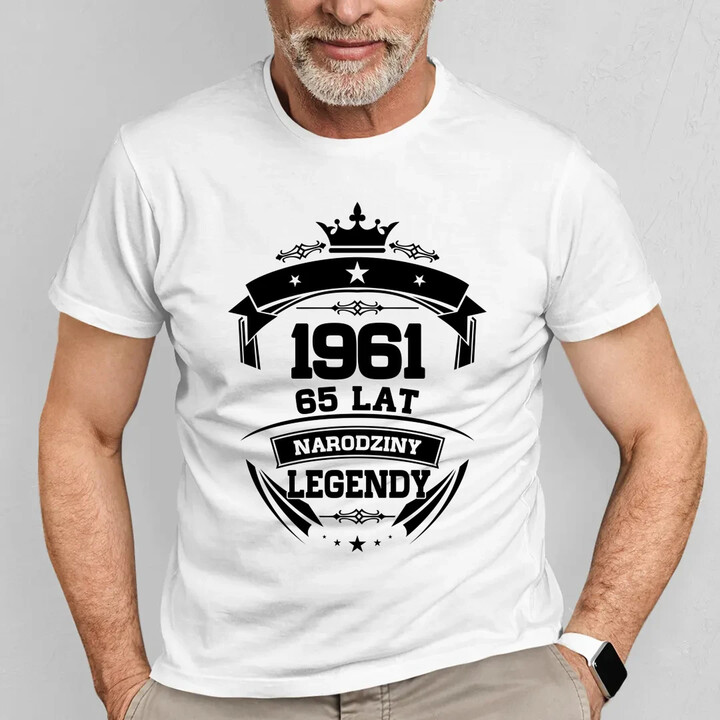 1961 Narodziny legendy 65 lat - męska koszulka na prezent