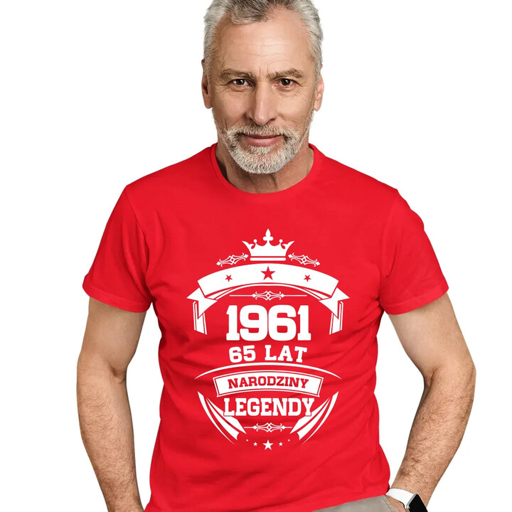 1961 Narodziny legendy 65 lat - męska koszulka na prezent