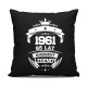 1961 Narodziny legendy 65 lat - czarna poduszka na prezent