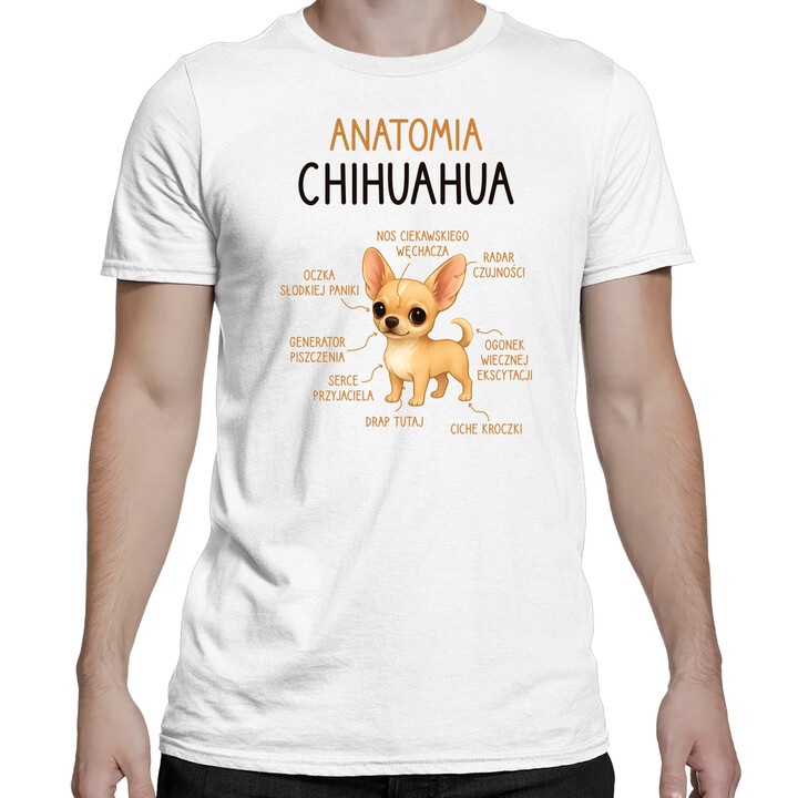 Anatomia Chihuahua - męska koszulka na prezent