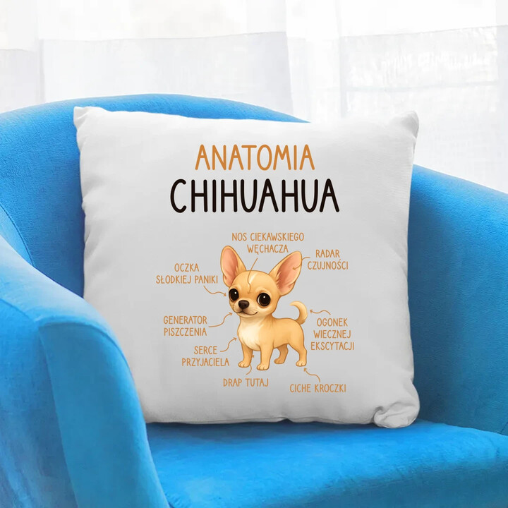 Anatomia Chihuahua - poduszka na prezent