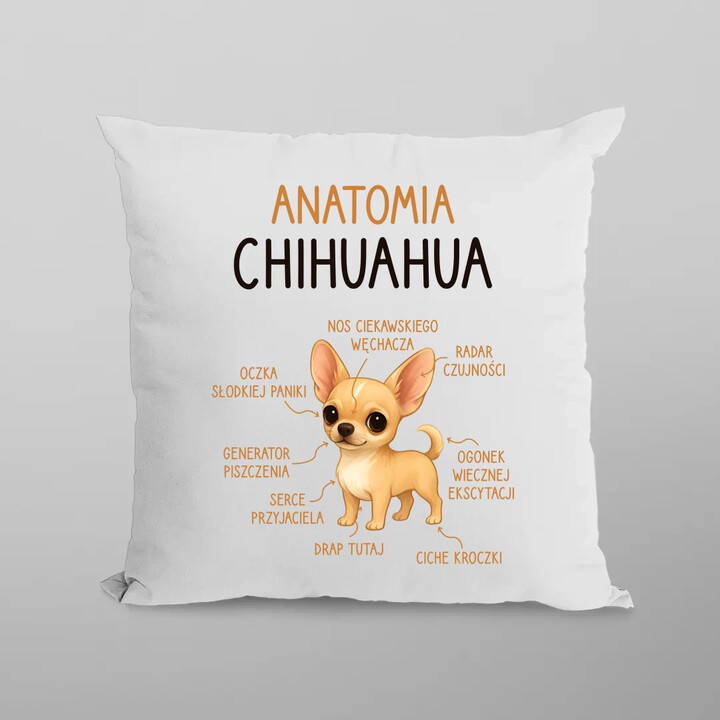 Anatomia Chihuahua - poduszka na prezent