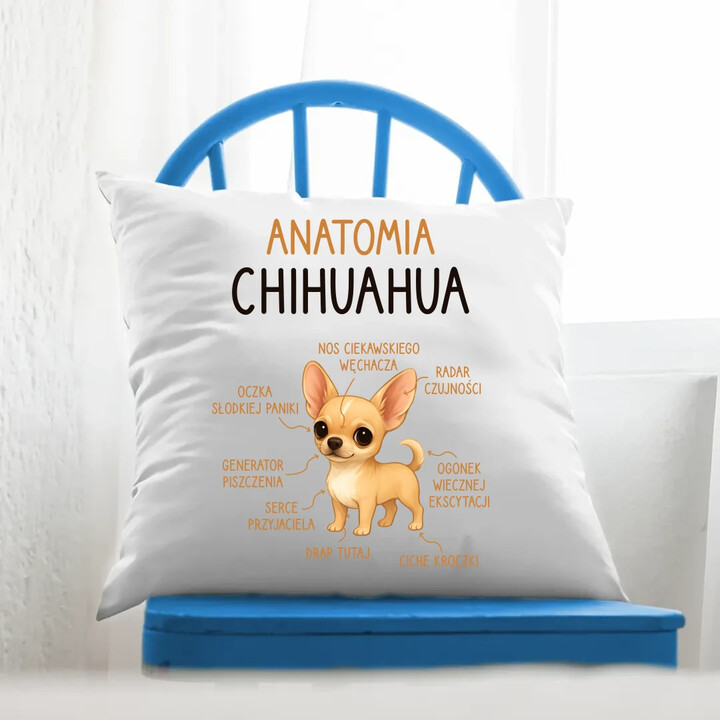 Anatomia Chihuahua - poduszka na prezent