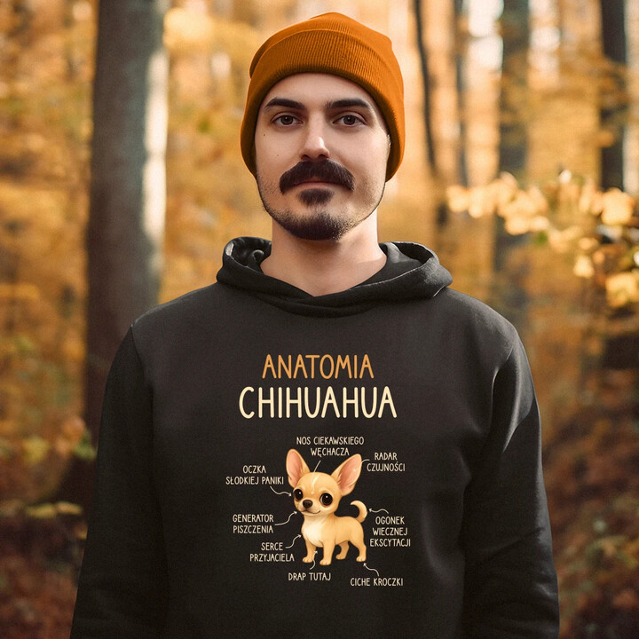 Anatomia Chihuahua - męska bluza na prezent