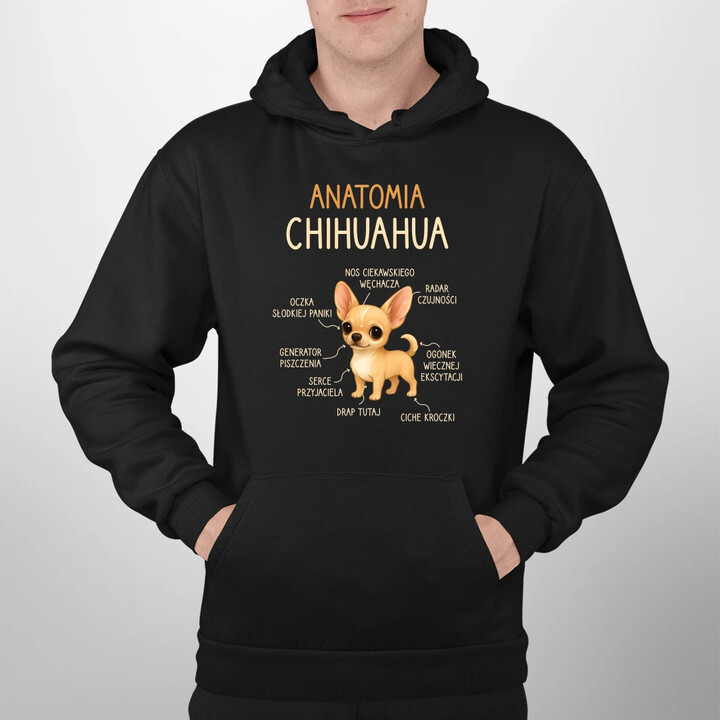 Anatomia Chihuahua - męska bluza na prezent