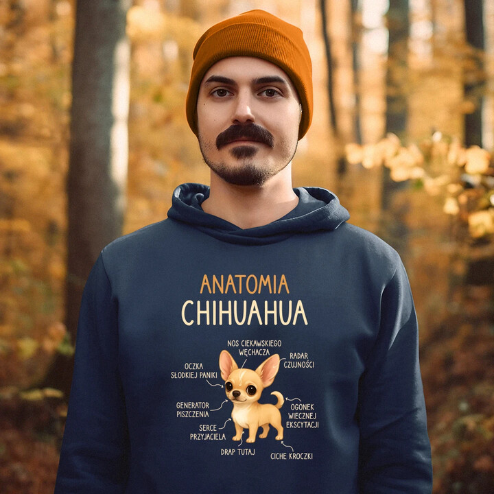 Anatomia Chihuahua - męska bluza na prezent