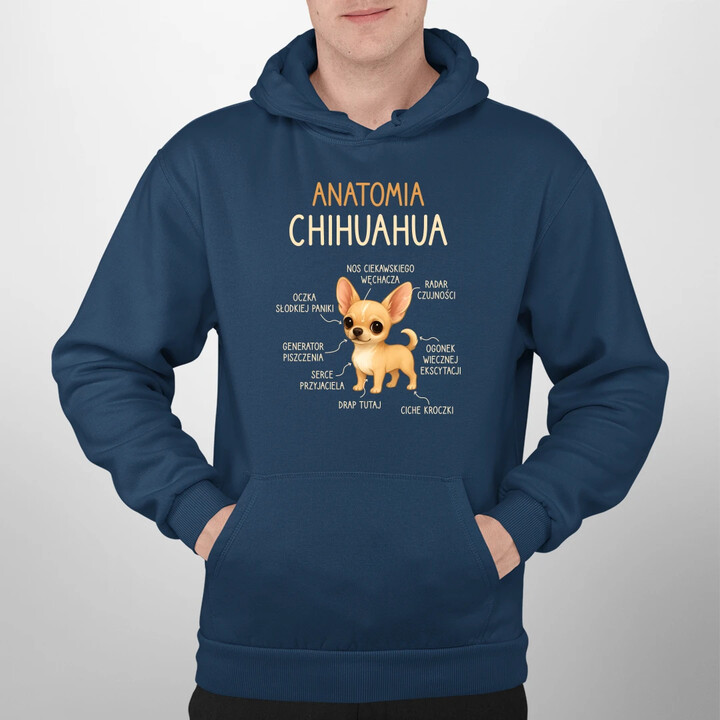 Anatomia Chihuahua - męska bluza na prezent