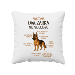 Anatomia owczarka niemieckiego - poduszka na prezent