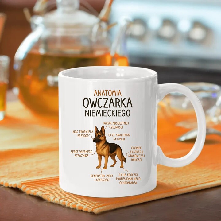 Anatomia owczarka niemieckiego - kubek na prezent