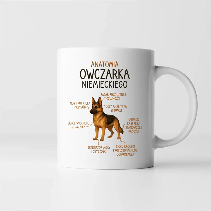 Anatomia owczarka niemieckiego - kubek na prezent