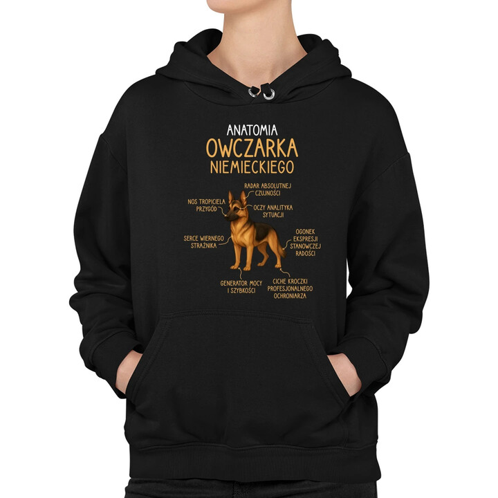 Anatomia owczarka niemieckiego - damska bluza na prezent