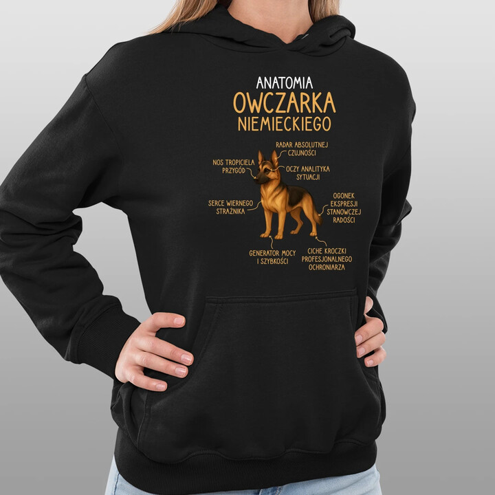 Anatomia owczarka niemieckiego - damska bluza na prezent