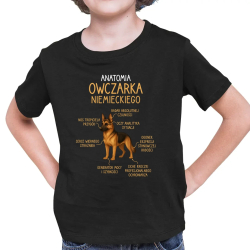 Anatomia owczarka niemieckiego - dziecięca koszulka na prezent