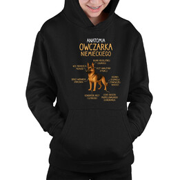 Anatomia owczarka niemieckiego - dziecięca bluza na prezent