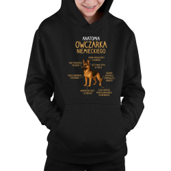 Anatomia owczarka niemieckiego - dziecięca bluza na prezent