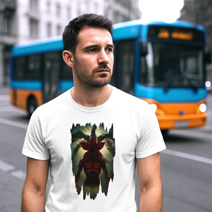 Demogorgon - dla fanów serialu Stranger Things - męska koszulka na prezent