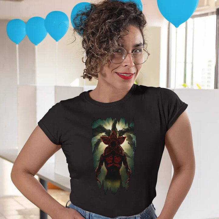 Demogorgon - dla fanów serialu Stranger Things - damska koszulka na prezent