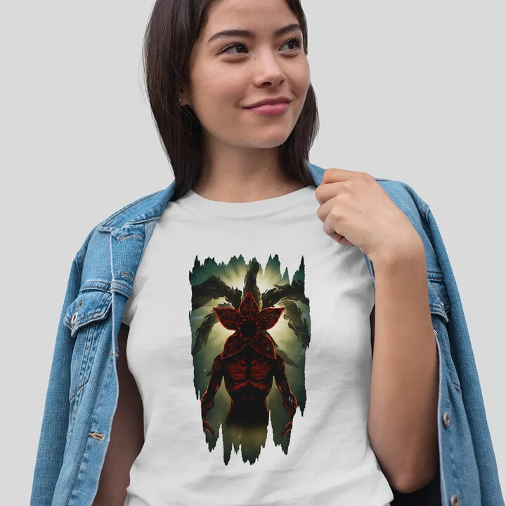 Demogorgon - dla fanów serialu Stranger Things - damska koszulka na prezent