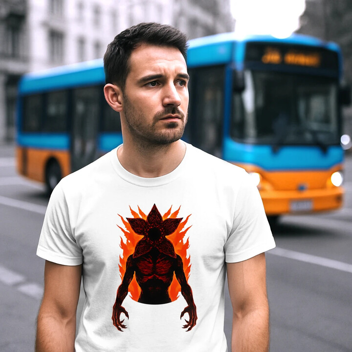 Demogorgon v2 - dla fanów serialu Stranger Things - męska koszulka na prezent