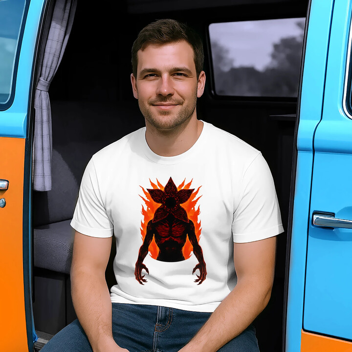 Demogorgon v2 - dla fanów serialu Stranger Things - męska koszulka na prezent