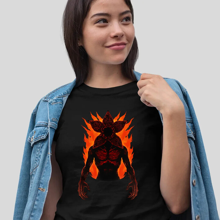 Demogorgon v2 - dla fanów serialu Stranger Things - damska koszulka na prezent