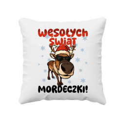 Wesołych Świąt - mordeczki! - poduszka na prezent