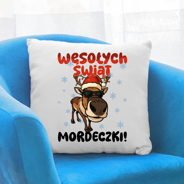 Wesołych Świąt - mordeczki! - poduszka na prezent