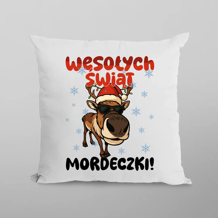 Wesołych Świąt - mordeczki! - poduszka na prezent