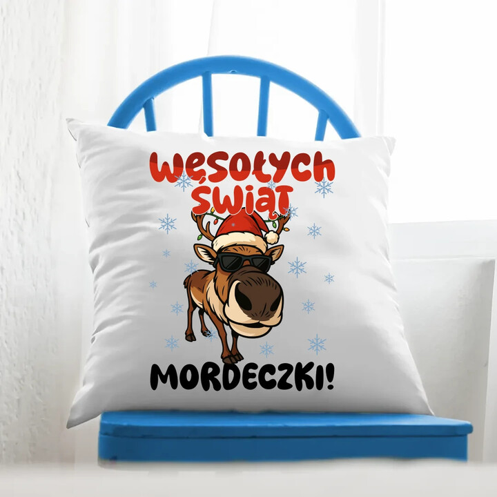 Wesołych Świąt - mordeczki! - poduszka na prezent