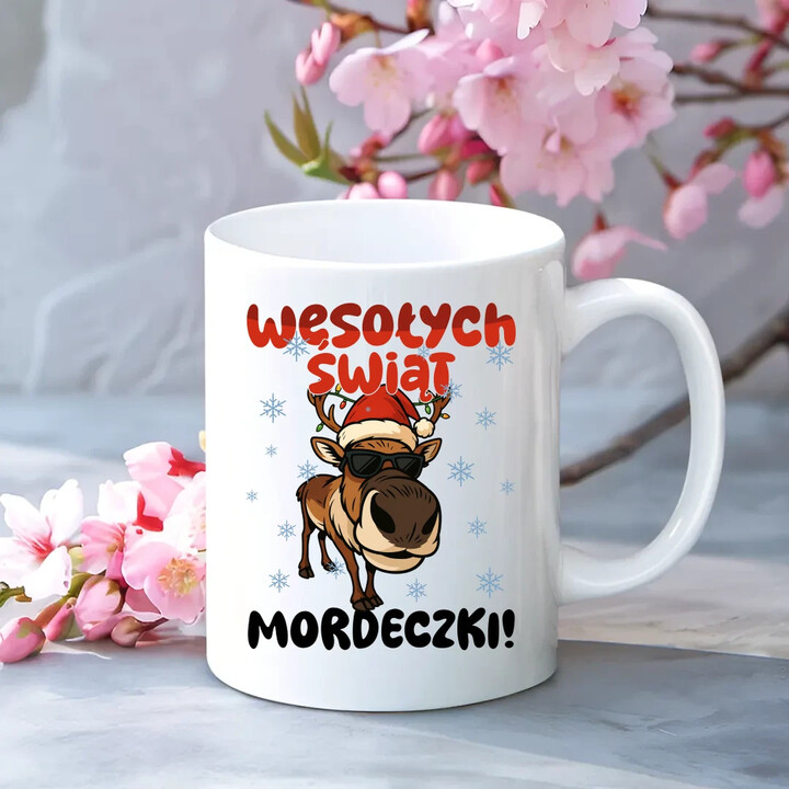 Wesołych Świąt - mordeczki! - kubek na prezent