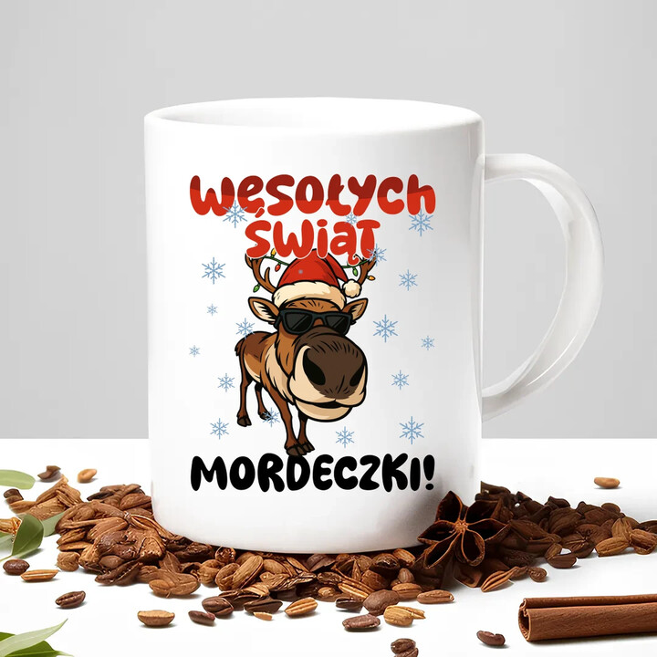 Wesołych Świąt - mordeczki! - kubek na prezent
